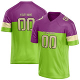 Custom Unisex Purple & Neon Green Pattern Football Jersey