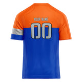 Custom Unisex Orange & Blue Pattern Football Jersey