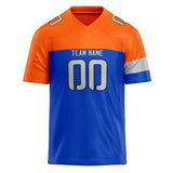 Custom Unisex Orange & Blue Pattern Football Jersey