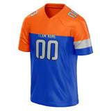 Custom Unisex Orange & Blue Pattern Football Jersey