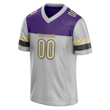 Custom Unisex Gray & Purple Pattern Football Jersey