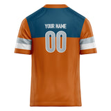 Custom Unisex Texas Orange & Navy Pattern Football Jersey