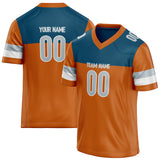 Custom Unisex Texas Orange & Navy Pattern Football Jersey