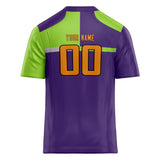 Custom Unisex Purple & Neon Green Pattern Football Jersey