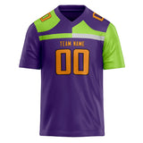 Custom Unisex Purple & Neon Green Pattern Football Jersey