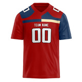 Custom Unisex Red & Navy Pattern Football Jersey