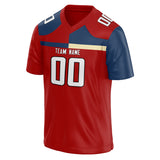 Custom Unisex Red & Navy Pattern Football Jersey