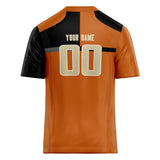 Custom Unisex Orange & Black Pattern Football Jersey