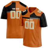 Custom Unisex Orange & Black Pattern Football Jersey