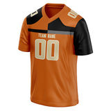 Custom Unisex Orange & Black Pattern Football Jersey