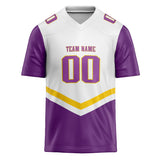 Custom Unisex White & Purple Pattern Football Jersey