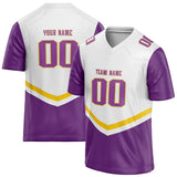 Custom Unisex White & Purple Pattern Football Jersey