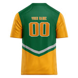 Custom Unisex Green & Gold Pattern Football Jersey