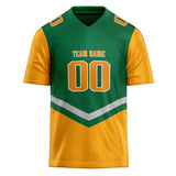 Custom Unisex Green & Gold Pattern Football Jersey