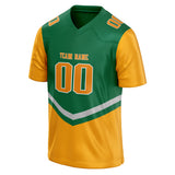 Custom Unisex Green & Gold Pattern Football Jersey