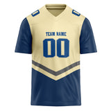 Custom Unisex Cream & Navy Pattern Football Jersey