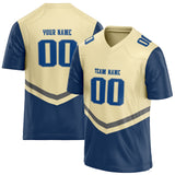 Custom Unisex Cream & Navy Pattern Football Jersey