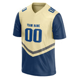 Custom Unisex Cream & Navy Pattern Football Jersey