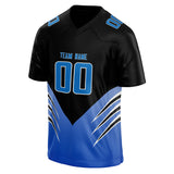 Custom Unisex Black & Blue Pattern Football Jersey