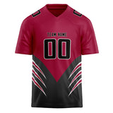 Custom Unisex Red & Black Pattern Football Jersey