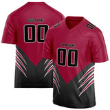 Custom Unisex Red & Black Pattern Football Jersey