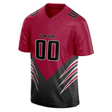 Custom Unisex Red & Black Pattern Football Jersey