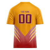 Custom Unisex Gold & Crimson Pattern Football Jersey