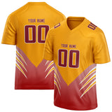 Custom Unisex Gold & Crimson Pattern Football Jersey