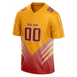 Custom Unisex Gold & Crimson Pattern Football Jersey