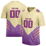 Custom Unisex Cream & Purple Pattern Football Jersey