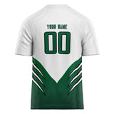 Custom Unisex White & Kelly Green Pattern Football Jersey