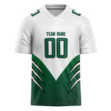 Custom Unisex White & Kelly Green Pattern Football Jersey