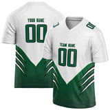 Custom Unisex White & Kelly Green Pattern Football Jersey