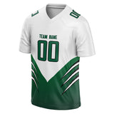 Custom Unisex White & Kelly Green Pattern Football Jersey