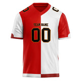 Custom Unisex Red & White Pattern Football Jersey