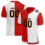 Custom Unisex Red & White Pattern Football Jersey