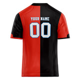 Custom Unisex Black & Red Pattern Football Jersey