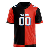 Custom Unisex Black & Red Pattern Football Jersey