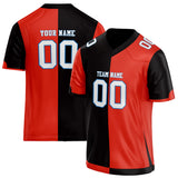 Custom Unisex Black & Red Pattern Football Jersey