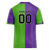 Custom Unisex Purple & Kelly Green Pattern Football Jersey