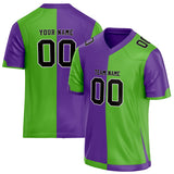 Custom Unisex Purple & Kelly Green Pattern Football Jersey