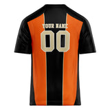 Custom Unisex Black & Orange Pattern Football Jersey