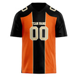 Custom Unisex Black & Orange Pattern Football Jersey