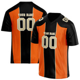 Custom Unisex Black & Orange Pattern Football Jersey