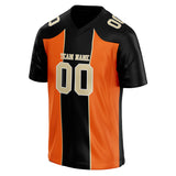 Custom Unisex Black & Orange Pattern Football Jersey