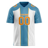 Custom Unisex Light Blue & White Pattern Football Jersey