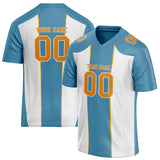 Custom Unisex Light Blue & White Pattern Football Jersey