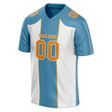 Custom Unisex Light Blue & White Pattern Football Jersey