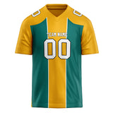 Custom Unisex Gold & Dark Green Pattern Football Jersey