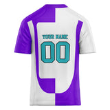 Custom Unisex White & Purple Pattern Football Jersey